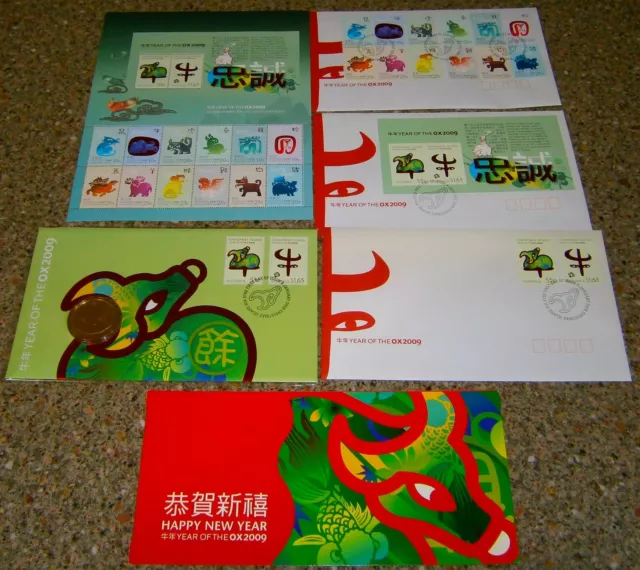 Christmas Is FDC / PNC / PoP / Sheetlet MNH - 2009 -  Year of the Ox