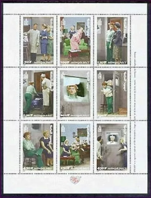 Mongolia 2000 - I Love Lucy - Sheet of 9 Stamps - MNH