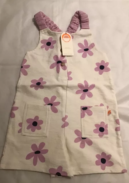 River Island mini ragazze età 2-3 anni ecru rompifiore viola nuova con etichette