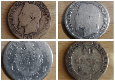FRANCE : 5 10 cent centimes Napoléon 3 III 1808 1810 1862 1 Franc 1866 A 1868 BB