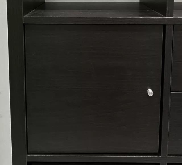 Set of 2 - Ikea KALLAX Insert with 1 Door Black-Brown Fits Expedit 602.781.70