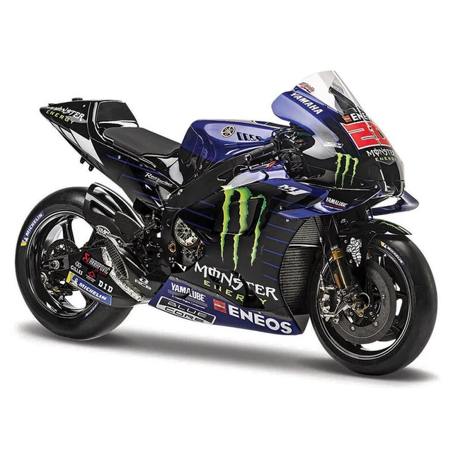 Casque Moto GP Miniature 1/12 - Fabio Quartararo Pré-saison 2024 - Fait Main - Occasion
