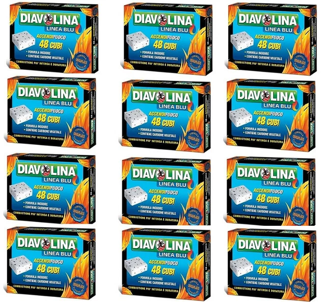 Diavolina Accendifuoco Cubetti - 12 Confezioni Da 48 Cubi, Totale 576, Inodoro - Foto 4