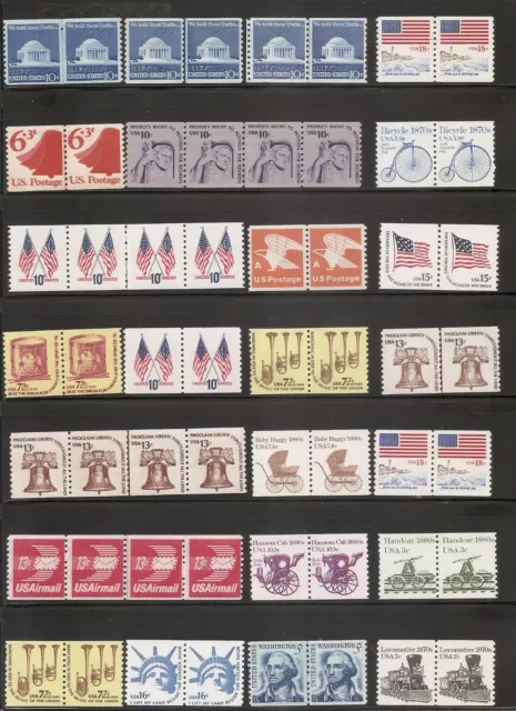 États-Unis, petite collection de timbres à bobine.  Comme neuf état 1 2