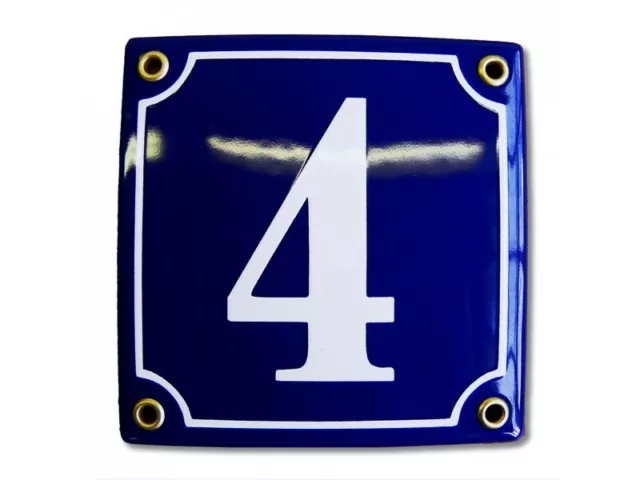 Porcelain address plaque 4.7″ customisable handcrafted enamel house number sign