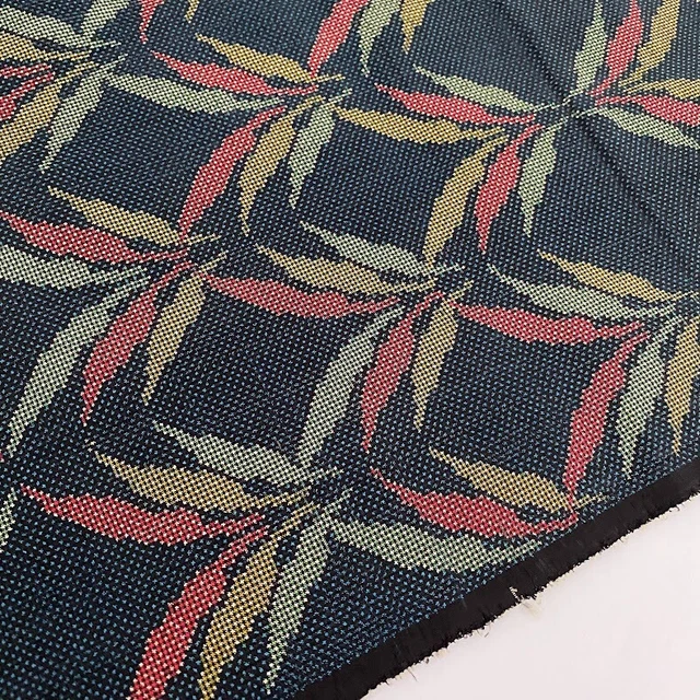 Leaf #A 14x40 Folkart Vintage Oshima Tsumugi Silk Japanese Kimono Fabric OT99