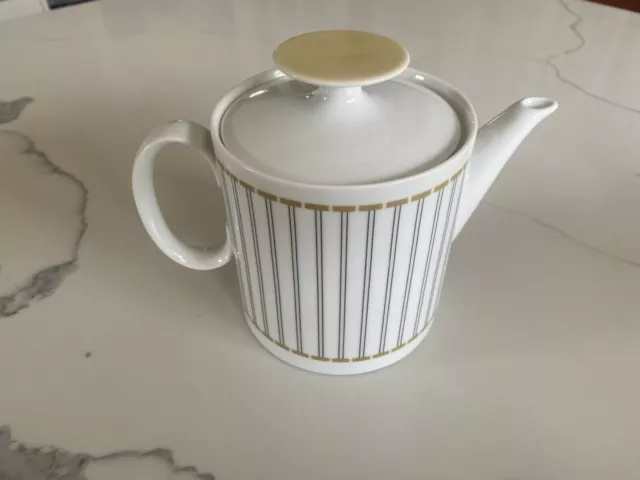 Thomas Germany - Medaillon / White with black and mustard  Tea pot.