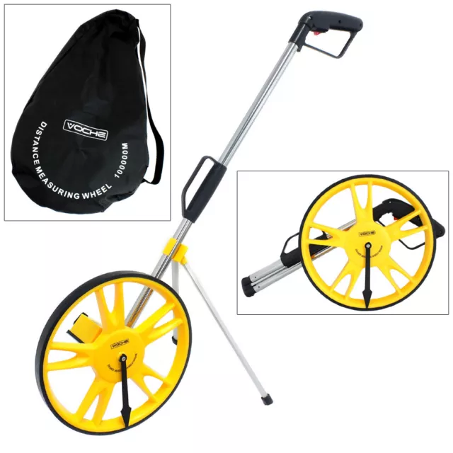 VOCHE FOLDING DISTANCE MEASURING WHEEL c/w STAND & BAG SURVEYORS BUILDERS ROADS