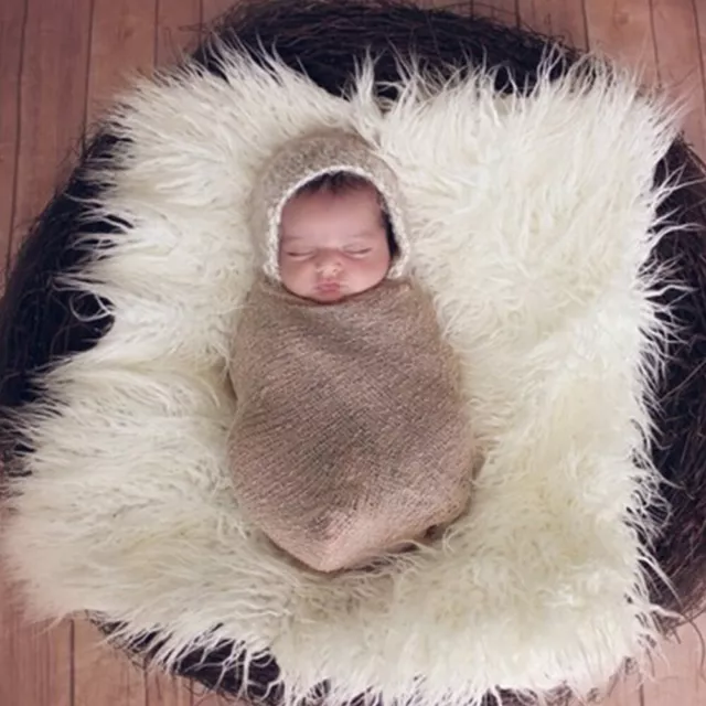 Baby Newborn Faux Fur Photography Photo Props Blanket Basket Stuffer Rug