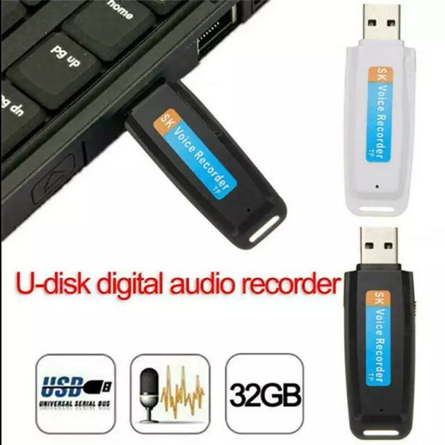 Mini USB Digital Pen Audio Voice Recorder Dictaphone 32 GB Flash Drive U-Dis SN❤