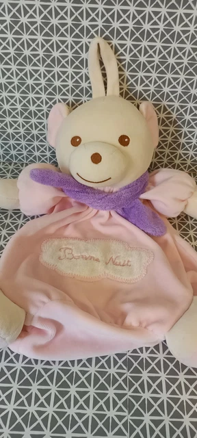 PELUCHE DOUDOU RANGE pyjama ours blanc rose bonne nuit 35 cm Nounours EUR 17,95 - FR
