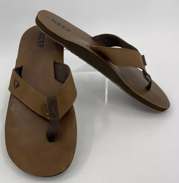 Reef Smoothy Bronze Brown Leather Flip Flop Men’s Size 12 (US) NWOB New w/o Box