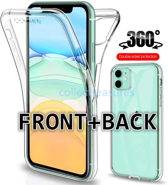360 Clear Case For iPhone 13 12 11 Pro XS Max XR X 8 7 SE Full Cover Silicone