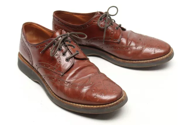 HESCHUNG DERBY COX Hommes Bout Chaussures 10.5 Marron Cuir