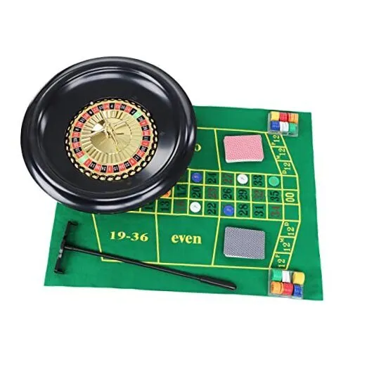 Portable Roulette Table Set - Tabletop Casino Games Party Roulette Wheel Set