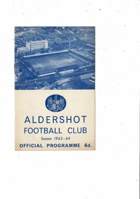 1963/64 Aldershot v Doncaster Rovers Football Programme