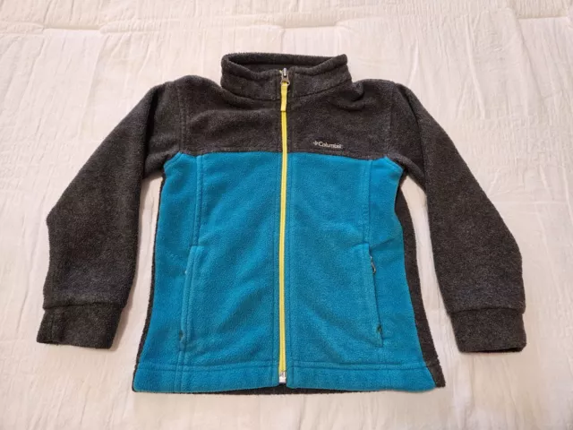 Boy's Size 4T Columbia Sportswear Full Zip Fleece Jacket Gray Blue