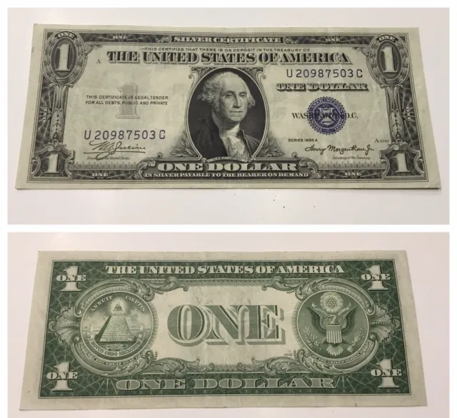 Vintage One Dollar 1935-A $1 Silver Certificate Bill Washington Blue Seal Vnc