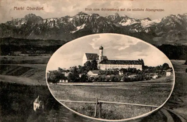 Ak Gruss Aus Markt Oberdorf Kreis Ostallgäu Blick Vom Schlossberg 2Bild 1914