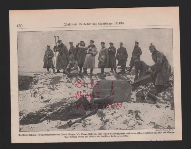 Bilddokument 1915, Bildnis Mlawa Sierpe Oberst Gropp, Korps Zastrow WWI