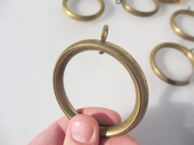 Vintage Brass Curtain Rings Victorian Holder Hangers Antique x17 - 2.5/8"W