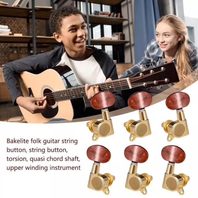 6pcs 3R 3L Guitar Tuning Pegs Enclosed Locking Tuners Knob Machine Heads Parts