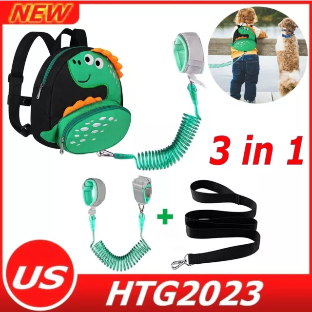 Anti Lost Toddler Leash with Backpack Harness and Wrist Link for Child Kids Baby