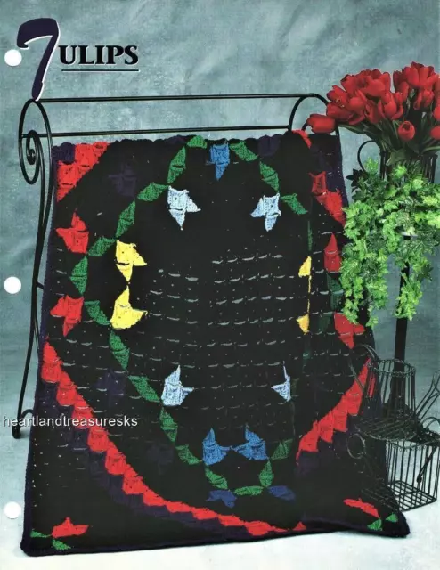 Tulips   Annie's Attic Crochet Afghan Pattern Leaflet