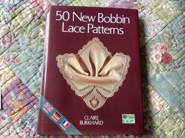 50 NEW BOBBIN LACE PATTERNS by Clare Burkhard  (Hardcover, 1993)