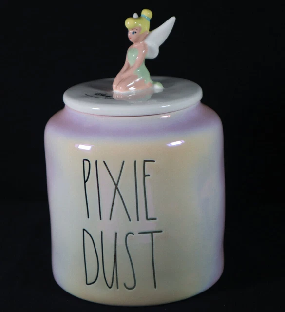 Rae Dunn Pink Iridescent TINKER BELL Pixie Dust Peter Pan Cookie Jar Canister