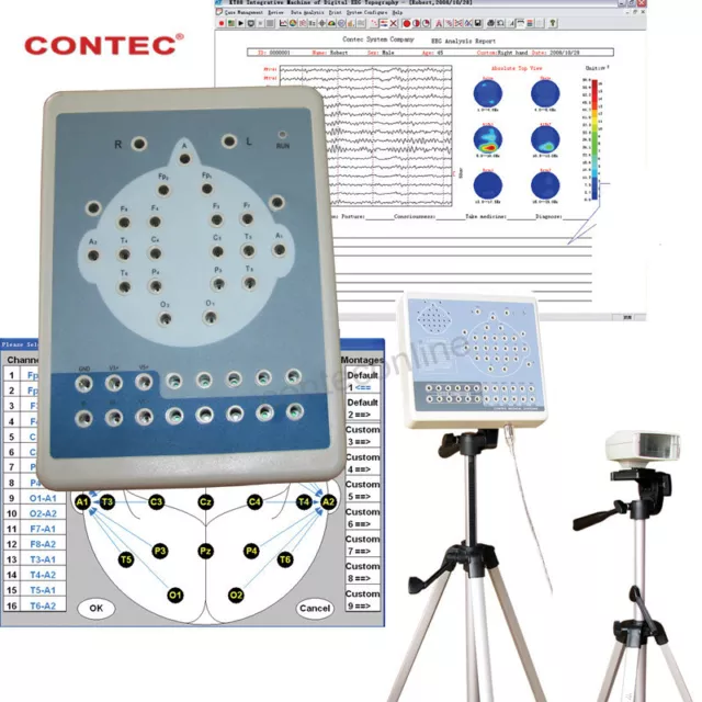 CONTEC KT88 16 Channels Digital EEG EKG Mapping System ,Record,Software