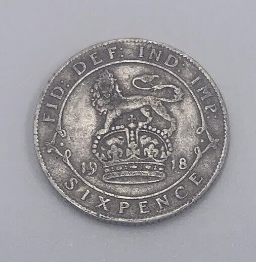1918 George V Sixpence | British Silver Coin | Collectable Grade | x033