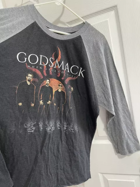 Godsmack When Legends Rise Tour 2018 3/4 Sleeve T-shirt Official Licensed RARE!