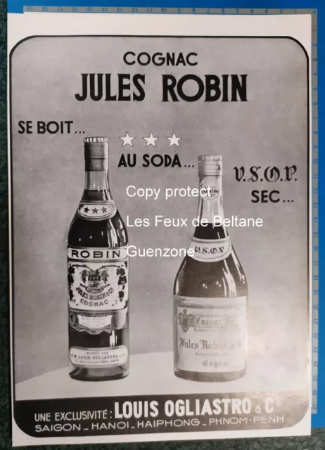 COGNAC JULES ROBIN MACHINE A COUDRE BERNINA  INDOCHINE rare publicite 1951