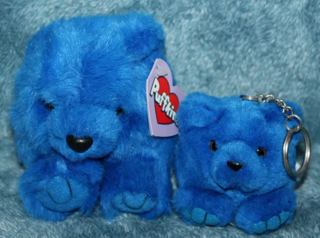 Puffkins Blue Bear Skylar #6671 & Mini #6671-K w/Tags 2