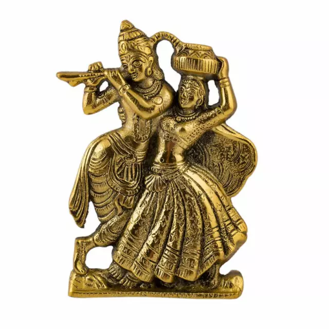 Hindu Gott Lord Krishna & Göttin Radha Idol Skulptur Statue Figur