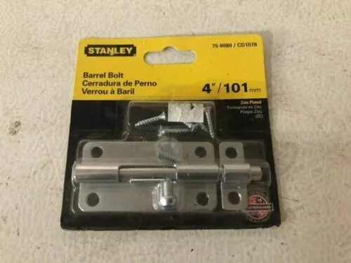 Stanley 4" 101mm Zinc Barrel Bolt 75-8080 CD1078 Zinc finish-Free Shipping