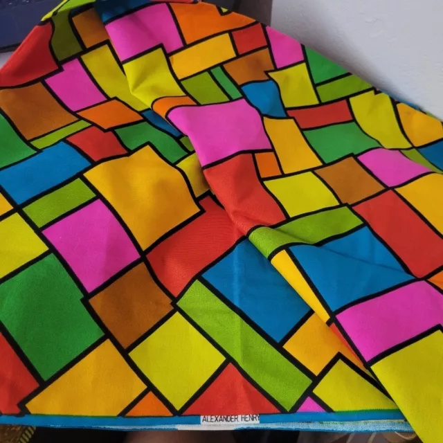 Vintage MCM Alexander Henry Fabric psychedelic 1 1/4 yard Vintage MCM Alexander Henry Fabric psychedelic 1 1/4 yard