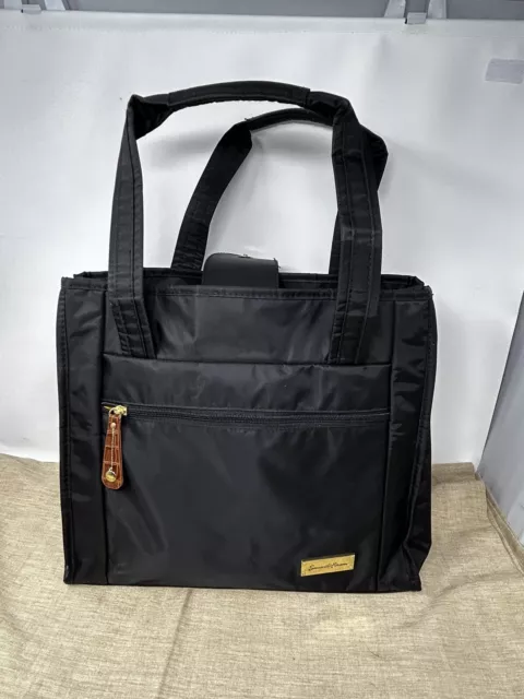 Samantha Brown Black Nylon Travel Case Tote Purse Bag