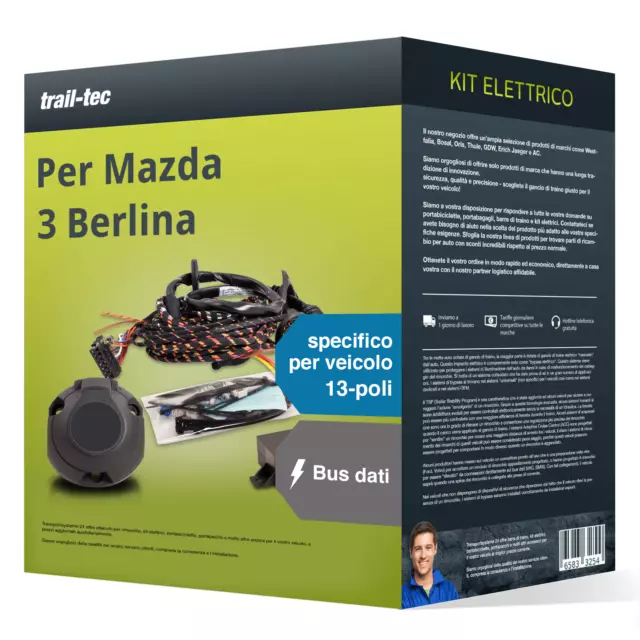 Kit elettrico specifico 13 poli adatto per MAZDA 3 Berlina, 13- trail-tec Nuovo