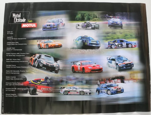 Affiche Huile Auto Motul Bmw Z3 M3 Wrc Viper Subaru Ferrari 550 Porsche Gt3 Rs