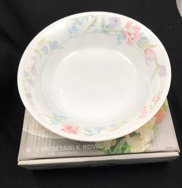 American Limoges Flowers Fine Porcelain China Nos Orig Box 9.5" Vegetable Bowl