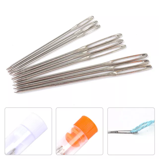 9pc Large Eye Sewing Blunt Needles Yarn Knitter Hand Sewing Darning Crafts Steel