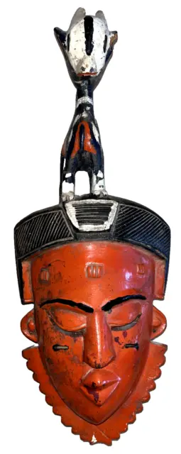 Authentic Hand-Carved African (Guro) Mask from Cote d'Ivoire