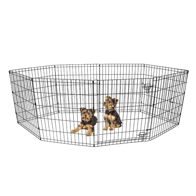 Indoor Outdoor Pet Exercise Play Pen 18"H Black Dog Play Yard Playpen Fence NEW