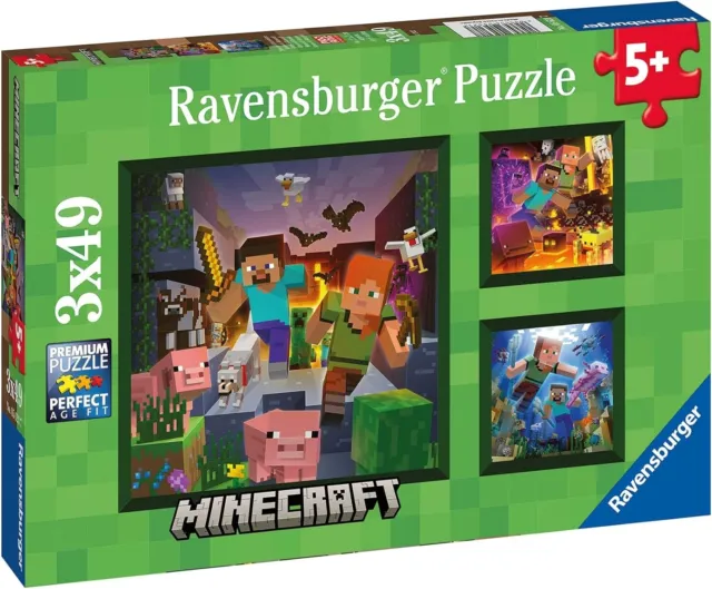 Ravensburger Minecraft Biomes Jigsaw Puzzles for Kids Age 5 Years Up Puzzle