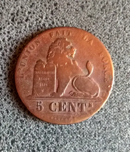Monnaie Belgique 5 Centimes 1842,Léopold Ier, Cuivre [Mc694]