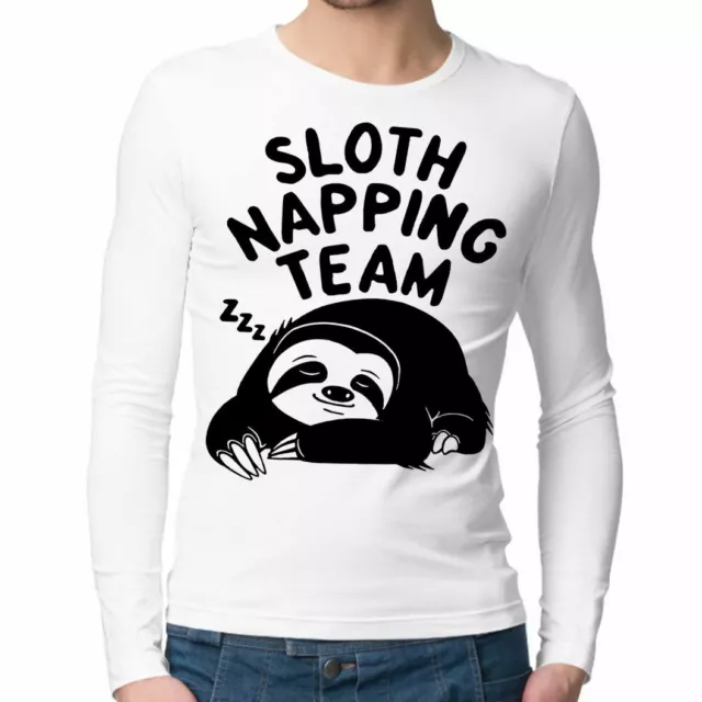 Sloth Napping team Mens Long Sleeve T-Shirt Funny lazy