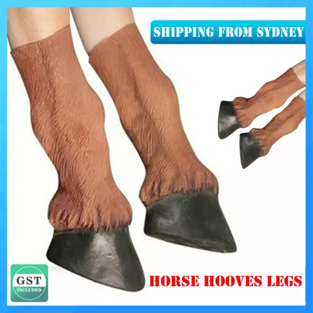 2X Latex Horse Hooves Legs Gloves Cosplay Animal Party Costume Theater Toy Mask