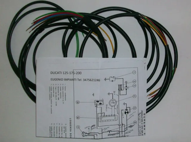 Sistema Eléctrico Eléctrica Alambrado Moto Ducati 125-175-200 + Esquema